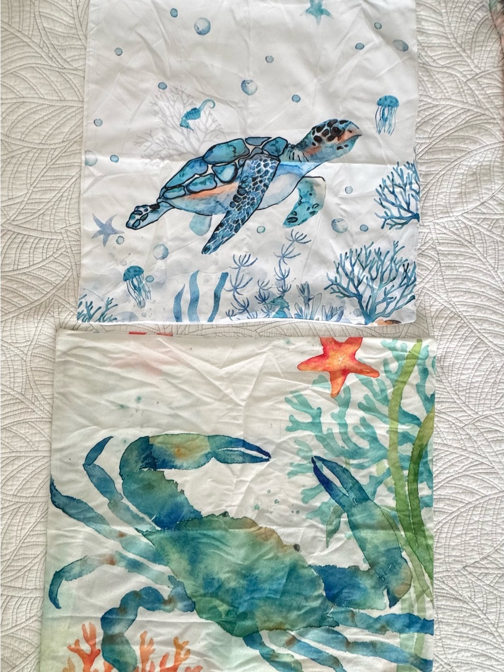 Throw Pillowcovers 18x18 and 20x20 ft. Sea creatures